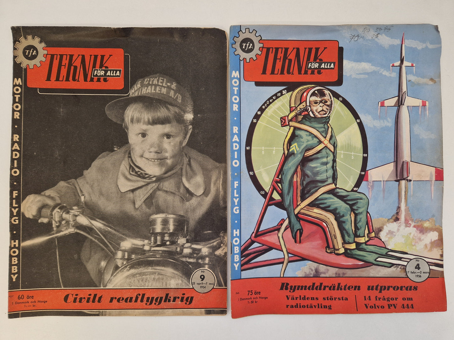 Teknikens Värld 1952 - 1957 samt Teknik För Alla 1954 & 1956