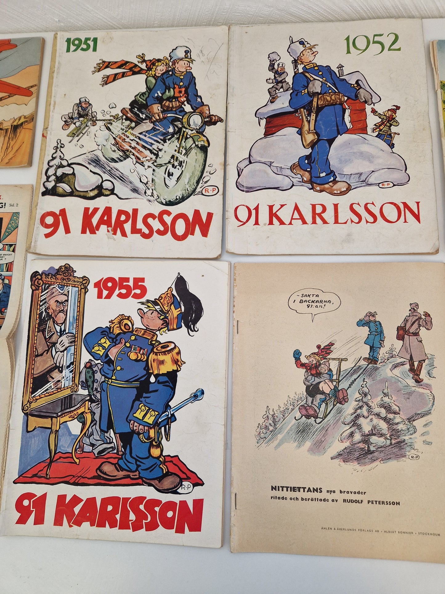 Serietidningar, bl.a. 91 Karlsson m.fl. från 50-talet