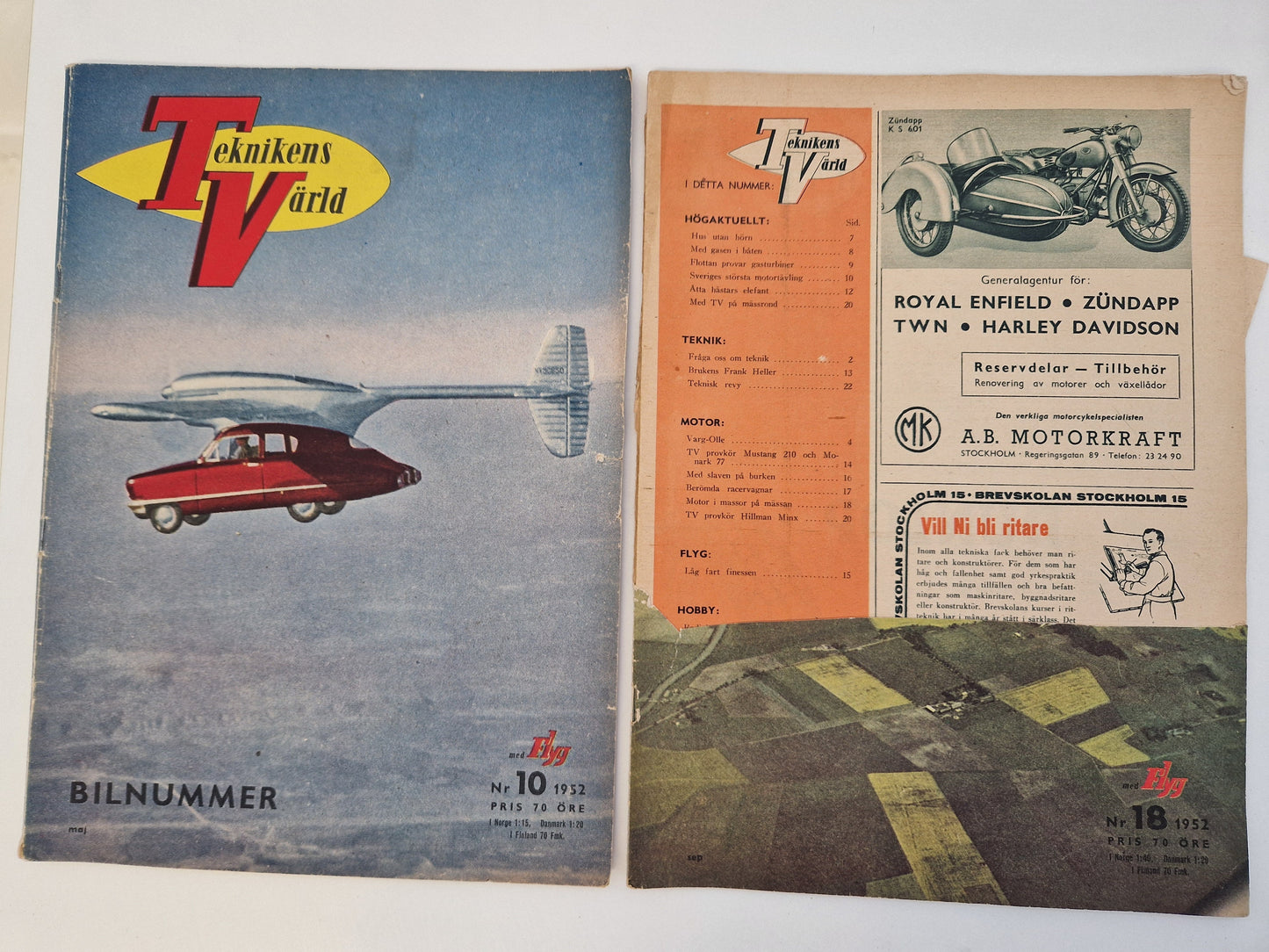 Teknikens Värld 1952 - 1957 samt Teknik För Alla  1954 & 1956