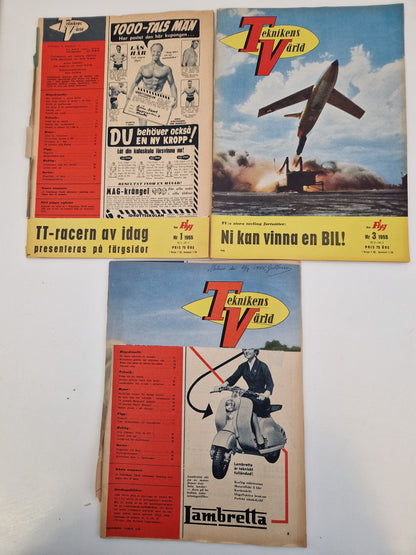 Teknikens Värld 1952 - 1957 samt Teknik För Alla  1954 & 1956