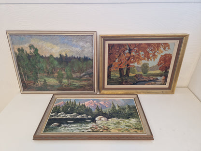 3st tavlor med naturmotiv