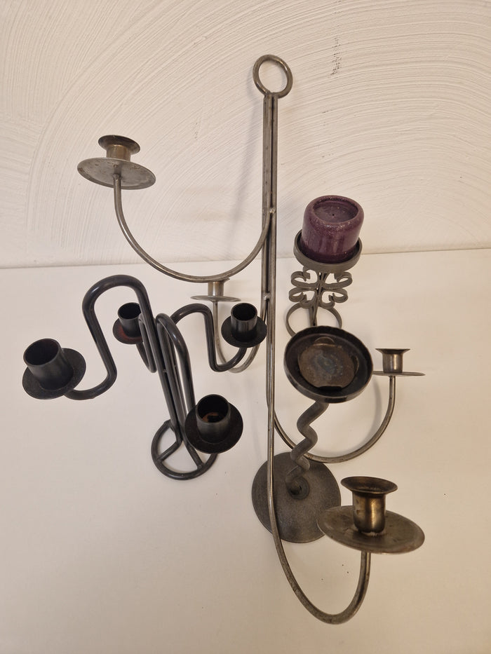 Ljuskrona och ljusstakar i smide