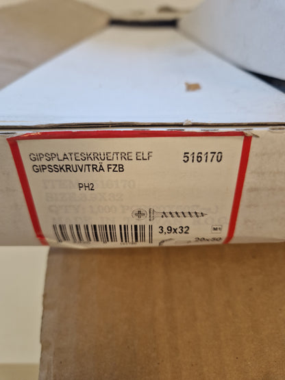 Bandad gipsskruv 3,9X32 etc.