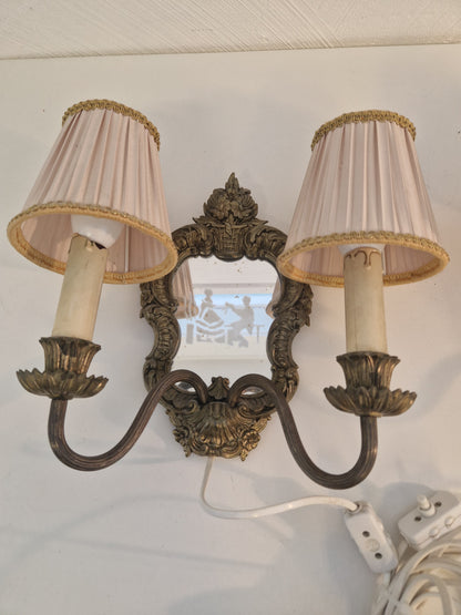 2st vägglampor i mässing och med speglar