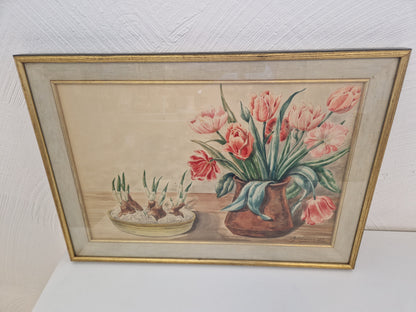 3st stilleben med blommotiv