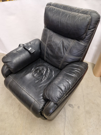 Elmanövrerad reclinerfåtölj i svart skinn