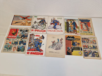Serietidningar, bl.a. 91 Karlsson m.fl. från 50-talet