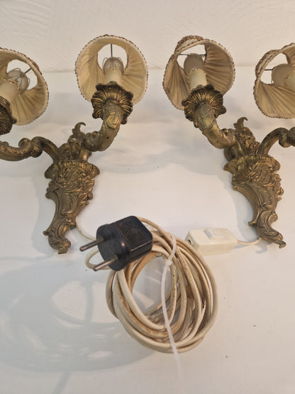 2st vägglampor i mässing