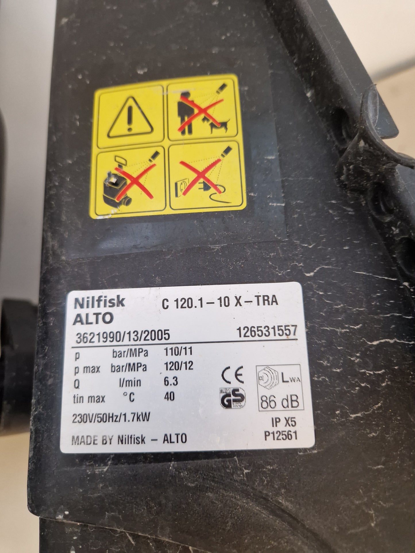 Nilfisk högtryckstvätt som repobjekt.