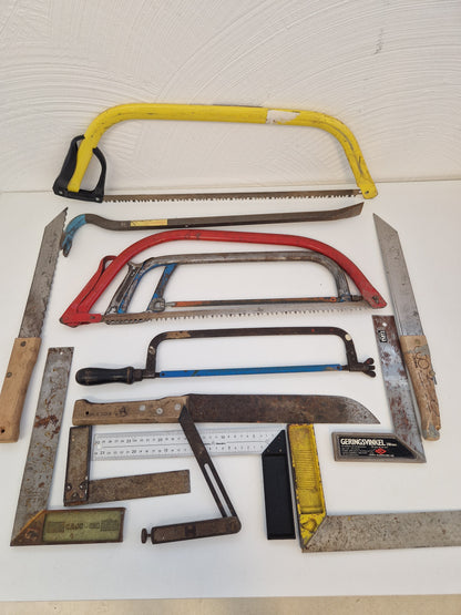 Verktygslåda i trä med div. kvalitetsverktyg