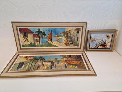 3st tavlor i medelhavsmiljö sign. H. Jarlhov