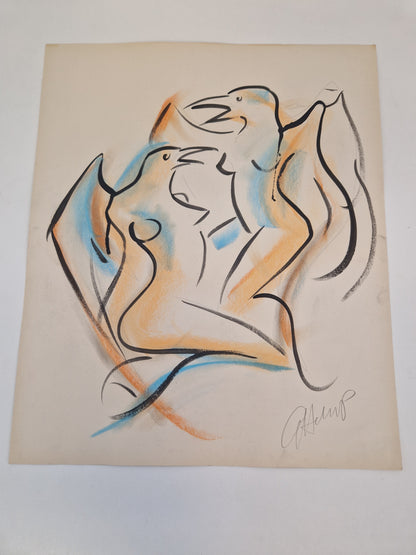 Göran Hausenkamp akryl? på papper