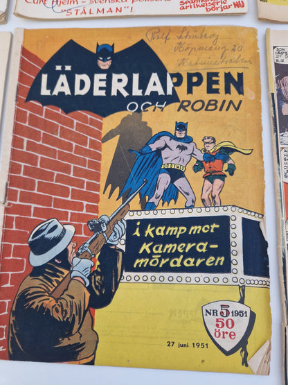 Serietidningar, bl.a. 91 Karlsson m.fl. från 50-talet
