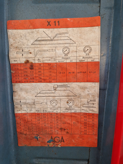 AGA X11 gassvetssats, ej kpl