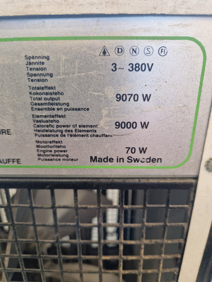 9kW byggfläkt & 10 meter 3-faskabel