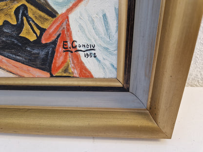 3st tavlor i medelhavsmiljö sign. H. Jarlhov