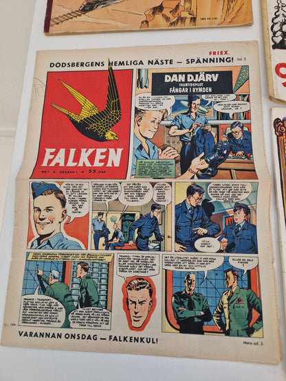 Serietidningar, bl.a. 91 Karlsson m.fl. från 50-talet