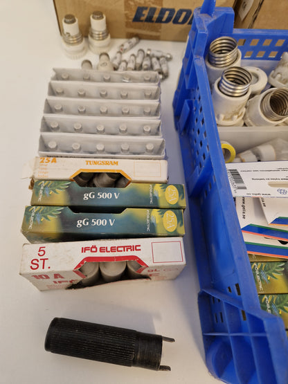 Porslinssäkringar, passkontakter mm